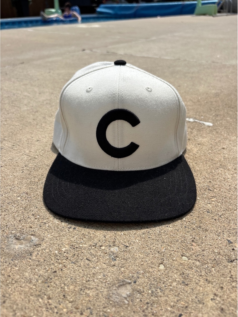 Cooperstown Collection C Logo Snapback Black White Hat Cap